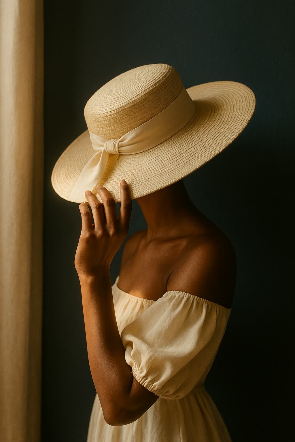Scène lifestyle, chapeau de paille — Saint-Louis